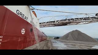 The Great Republic unloading limestone at Riece Coal Dock in Duluth, MN