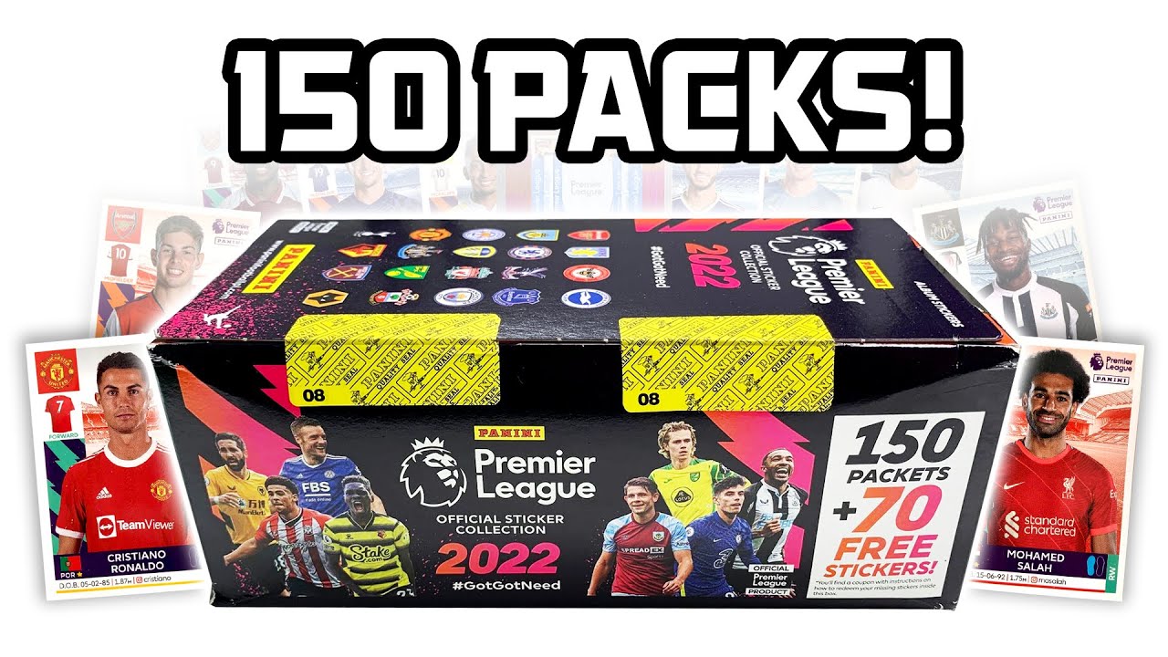 150 PACKS!! | NEW Panini Premier League 2022 Sticker Collection- Box ...