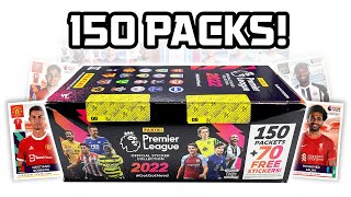 150 PACKS!! | NEW Panini Premier League 2022 Sticker Collection- Box Break! (750 Stickers!)