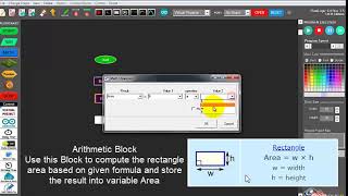 Algorithm to Calculate the area of a rectangle using FlowLogic 6