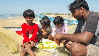 கடல் குளிச்சுட்டு கடல்கரையில் காலை சாப்பாடு Sea bath and breakfast on the beach