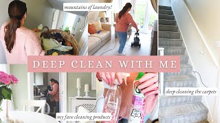 CLEAN WITH ME | New House Cleaning Motivation, Speed Clean, deep cleaning carpets \u0026 gross areas 🧼🫧