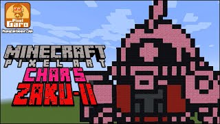 【ドット絵 マイクラ 作り方】SD的なシャア専用ザク / minecraft pixel art - MS-06S Char's Zaku