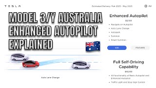 MODEL 3 Y ENHANCED AUTOPILOT VS BASIC VS FULL SELF DRIVING AUSTRALIA