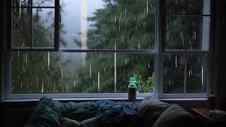 Goodbye Dejection to Fall Asleep Immediately with Heavy Rain & Ghastly Thunder Sounds on a Tin Roof