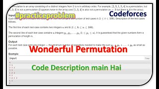 Wonderful Permutation || Codeforces || Solution Explain