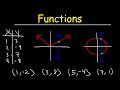 Functions - Vertical Line Test, Ordered Pairs, Tables, Domain and Range