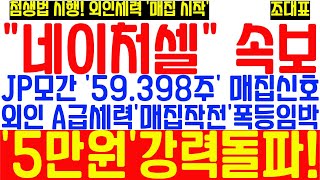 [#네이처셀] 외인 A급세력 매집신호 떳다! 5만원 돌파! 7만원 수익실현 구간 설정! 큰일났다 '폭등랠리 확정적' JP모간 외인 A급세력의 작전은?