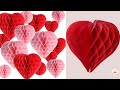 DIY Tissue Paper Honeycomb Ball||Paper Decorations ideas|DIY Paper Ball|DIY Valentines Day Crafts