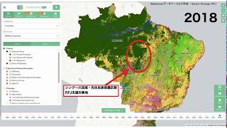 アマゾン熱帯林消失マップ 1985→2018