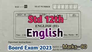 Std 12th English Board Exam Question Paper 2023 |  इयत्ता 12वी इंग्लिश बोर्ड प्रश्नपत्रिका2023उत्तरे
