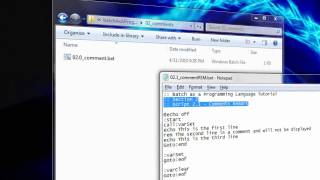 Batch as a Programming Language Tutorial Section 2 - Comments
