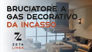 Bruciatore a gas decorativo da incasso 40x40 per camino aperto