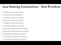 Java Best Practices | Java Naming Conventions | PART-3