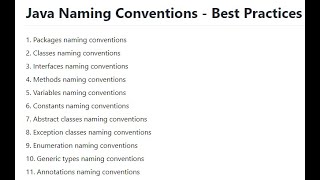 Java Best Practices | Java Naming Conventions | PART-3