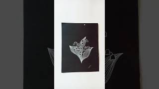 Lily of the Valley (white pen on black paper) #youtubeshorts #artsonyoutube #shorts #youtube