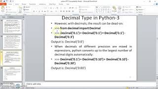Python Programming 13 Decimal Type in Python
