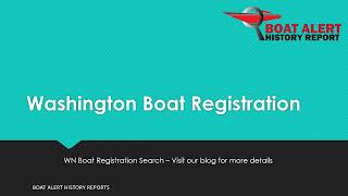 Washington Boat Registration