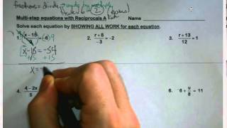 Alg 1 Unit 1 Consecutive Integers Day 2 and Equations with Fractions