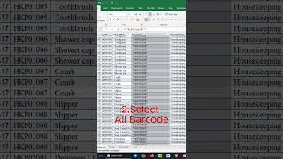 របៀបកំណត់ Barcode ស្តុកទំនិញ ក្នុង Excel | How to set barcode inventory in excel #excel#shortsvideo