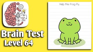 Brain test Level 64 help this frog fly Walkthrough