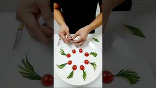 PART 103- HOW TO CARVING BEAUTIFUL DESIGN MADE IN TOMATO CHERRY & CUCUMBER#Shorts Video 2022