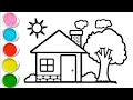 HOW TO DRAW A HOUSE EASY | Drawing House form Shapes