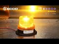 ecco led beacon light amber lens permanent mount sae class 3 model 6465a