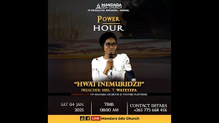 SDA CHURCH Mandara || Mrs. T. Watetepa || Hwai inemuridzi || 04 January 2024 | Time : 08:00am