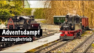 Adventsdampf - Zwei-Zug-Betrieb (LGB-Gartenbahn)