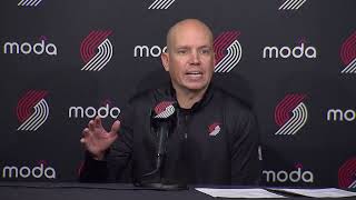 Nate Bjorkgren Postgame Interview | Portland Trail Blazers 122, Utah Jazz 120