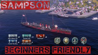 World of Warships Blitz | Sampson Game Play | Destroyer for Beginners