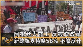 阿根廷大罷工 反經濟改革 新總統支持度58% 不降反升 ｜方念華｜FOCUS全球新聞 20240125@tvbsfocus