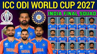 ICC ODI World Cup 2027 | Team India New Squad 2027 | Team India 15 new members squad | WC 2027