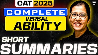 CAT 2025 Verbal Ability Fundamentals - Short Summaries