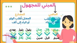 المبني للمعلوم والمبني للمجهول