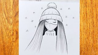 Aprende a dibujar una niña con sombrero / Tutoriales de dibujo a lápiz / Cómo dibujar una niña