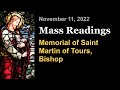 Catholic Daily Mass Readings | November 11 | Memorial of Saint Martin of Tours, Bishop