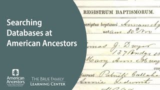 Searching Databases at American Ancestors