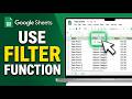 How to Use FILTER Function in Google Sheets (Full Guide)