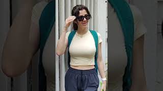 Giorgia Andriani In Tight T-shirt Spotted At I Think Fitness Gym Juhu