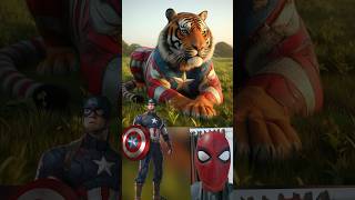 Superheroes but tiger 💥 Marvel & DC-All Characters #marvel #avengers#shorts