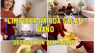 LIMPIEZA RÁPIDA /SALA Y BAÑO / ASÍ DECORE MI BAÑO PARA  OTOÑO 🍂2023