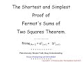 The Shortest and Simplest Proof of Fermat's Sum of Two Squares Theorem