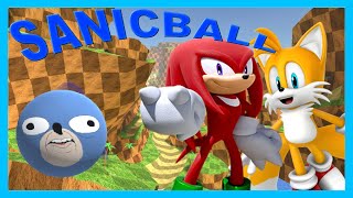 Knuckles and Tails play Sanic Ball!