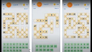 Math Crossword Number puzzle - Expert - Level 36 - Level 37 - Level 38