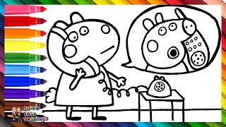 Drawing and Coloring Peppa Pig and Suzy Sheep Talking On The Phone 📞🐷☎️🐑 Drawings for Kids