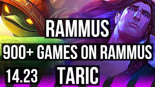 RAMMUS & Caitlyn vs TARIC & Corki (SUP) | 900+ games, Rank 10 Rammus | KR Grandmaster | 14.23