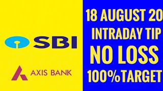 Axis Bank Share and SBI Bank Share, 18 August 20 Intraday tips, Intraday target