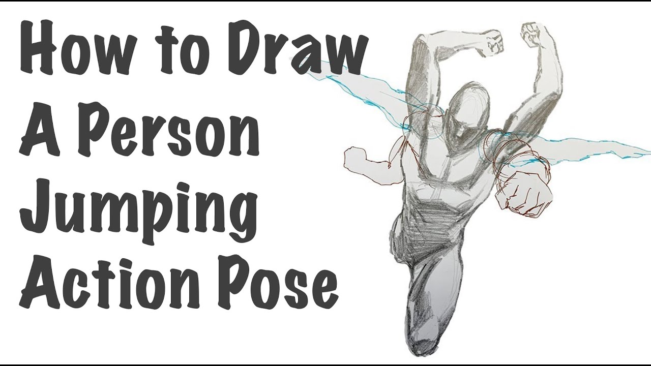 How To Draw A Person In A Jumping / Attacking Action Pose - YouTube